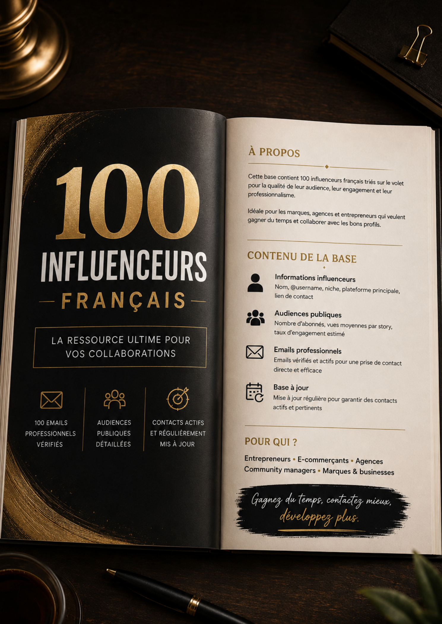 Pages intérieures de l'ebook 100 Influenceurs Français